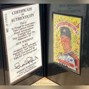 Jeff Bagwell Baseball Pro Treat Auto Card W/ Coa ROY Inscription Donruss Stars